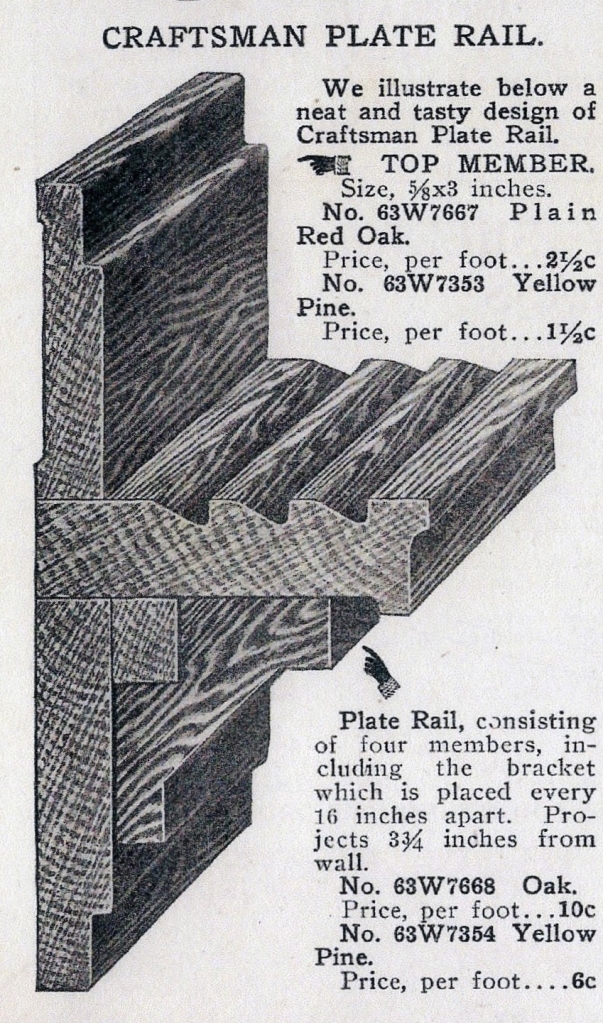 Sears Plate Rail from their building materials and millwork catalog. 