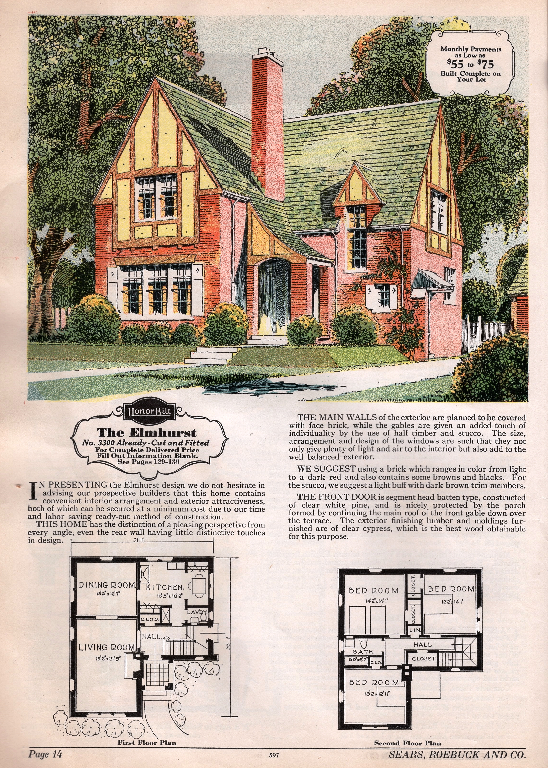 The Elmhurst, One of Sears FIRST Brick Veneer Homes ...
