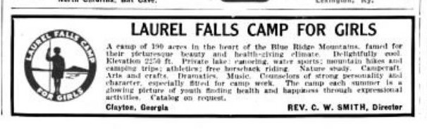  I found this 1922 Harper's Bazaar Advert for Laurel Falls Camp. I also found in a magazine that tuition for the summer camp was $200. That was a lot of money for a couple of months in the early 20's! 